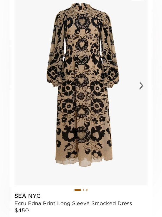 Sea New York Dresses & Skirts - NWOT Sea New York Ecru and Black Floral Long Sleeve Dress